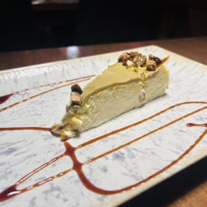 TARTA DE QUESO Y CREMA PISTACHO